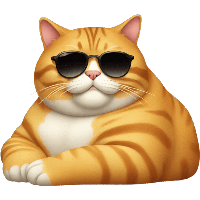 fat cat relaxing in sunglasses emoji