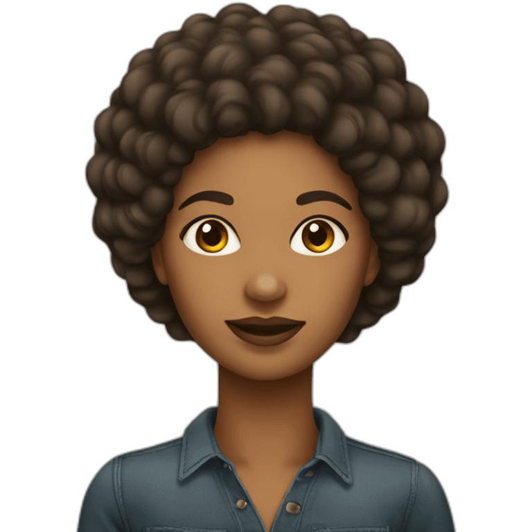 mujer afroamericana de pelo liso emoji