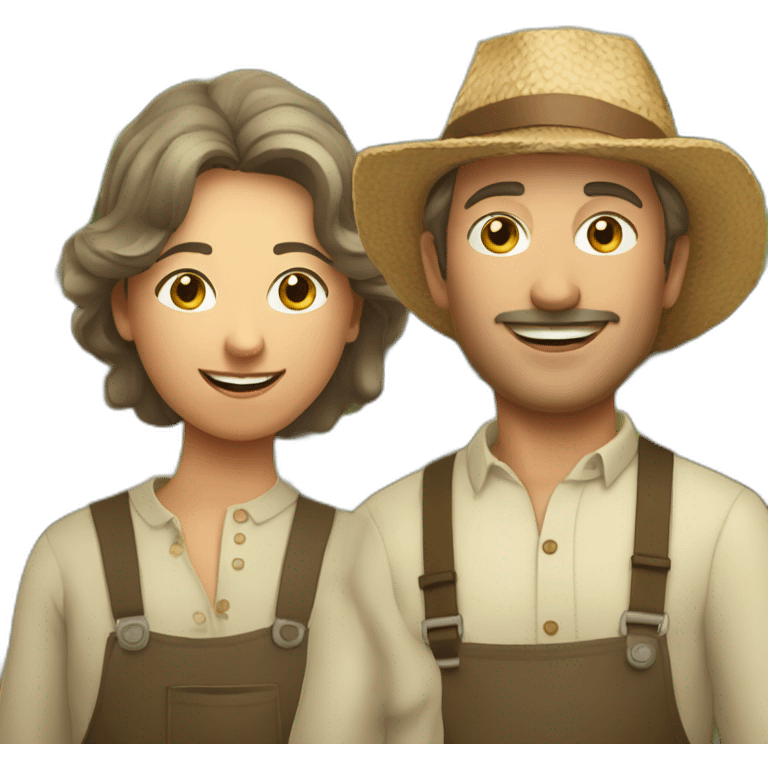 two winegrower friends in france emoji