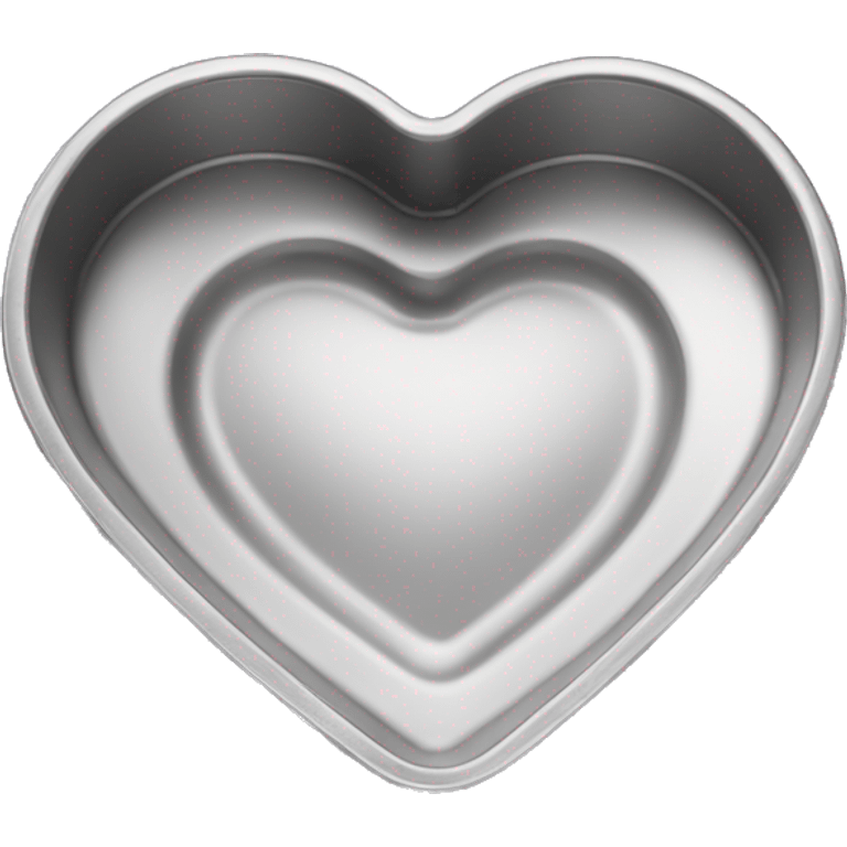 Realistic flat silver heart shaped cake pan emoji