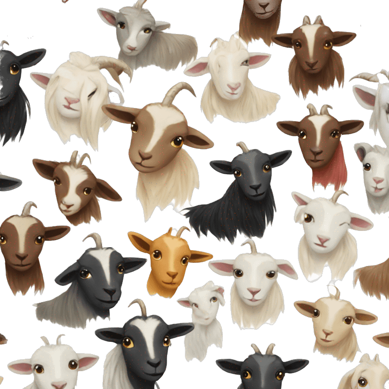 lots of different color goats emoji