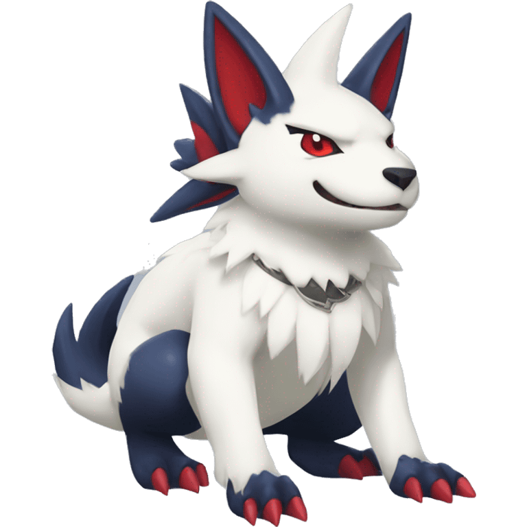 Cool Edgy Nargacuga-Absol-Zangoose-Sneasel-Quilava with a collar on, full body emoji