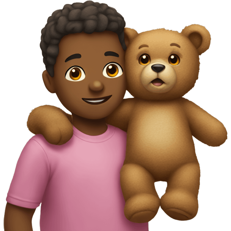 teddy bear with a kid emoji