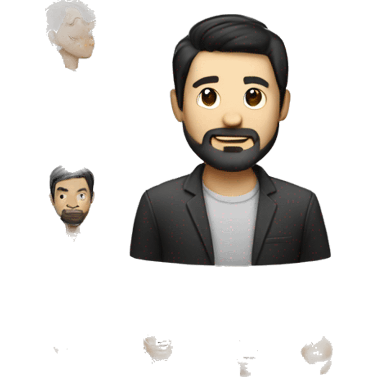 white man, a little bit asian. black hair. dressed in smart casual. a little bit of beard emoji