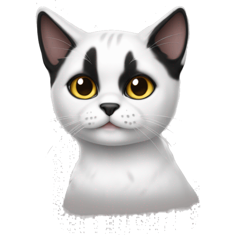 white cat with black markings emoji