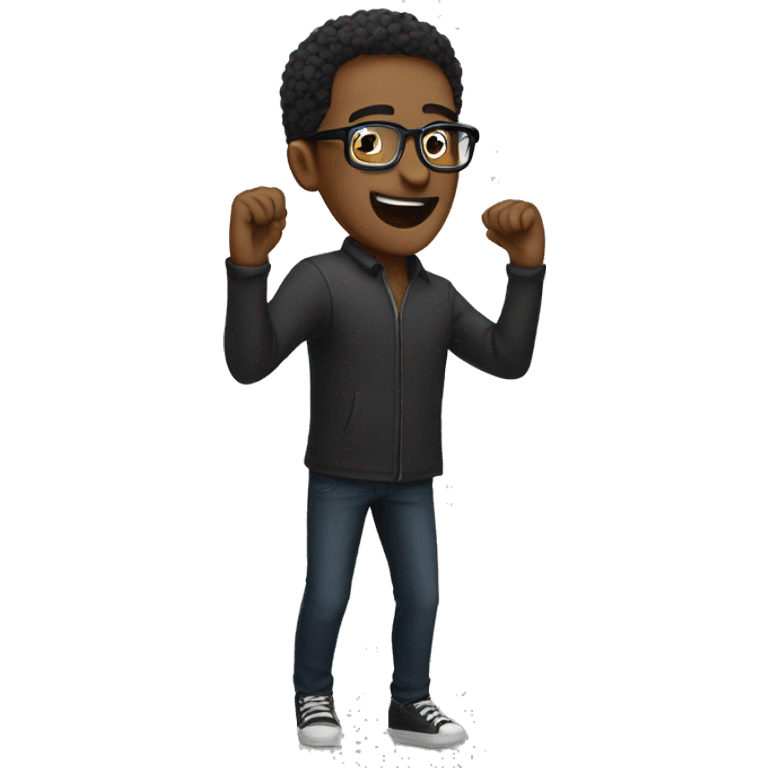 Guy with glasses danci emoji