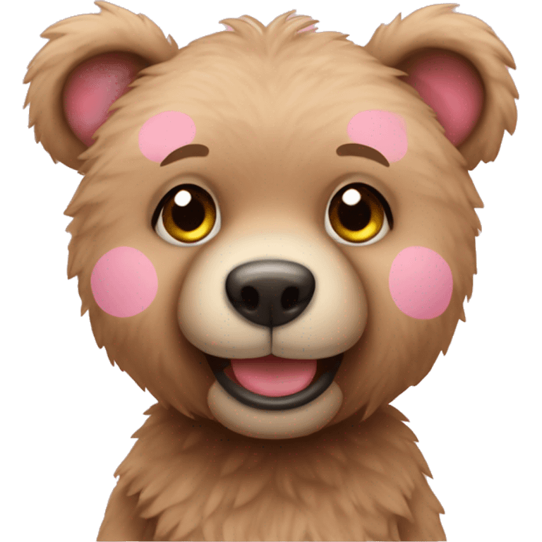 Teddy bear with pink dun emoji