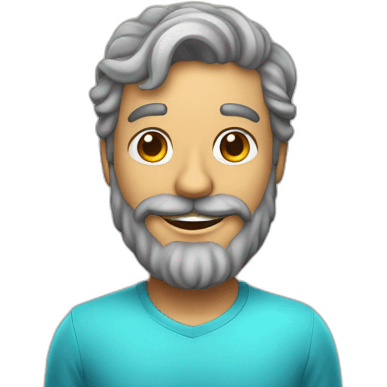 Emoji of a handsome Portuguese man of 35 years with a beard and a bright smile. emoji