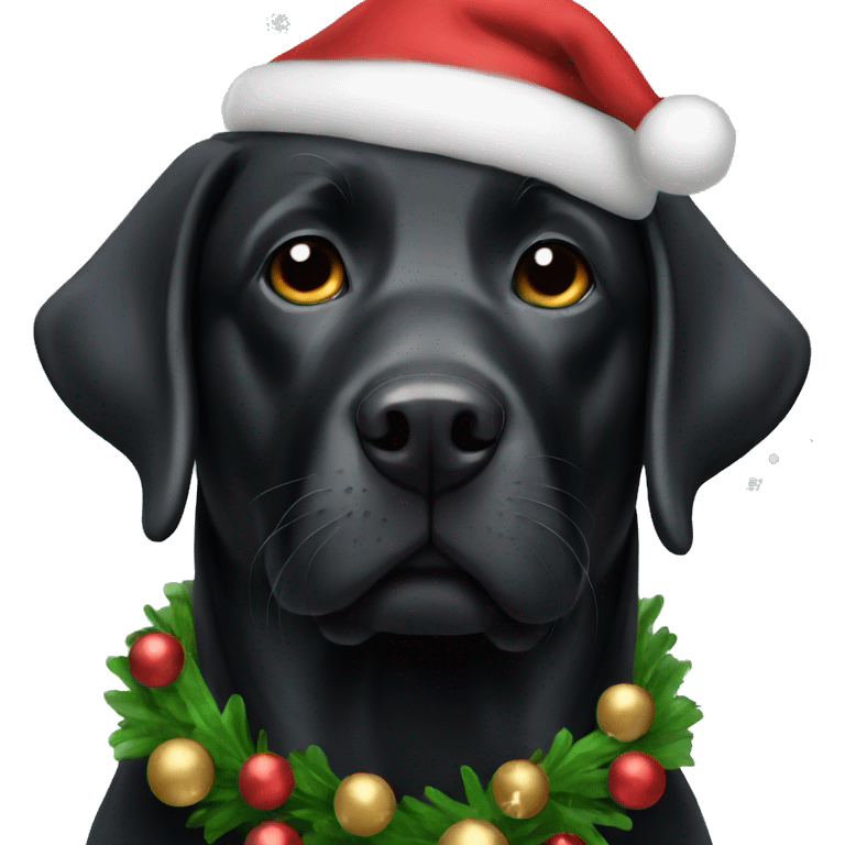 Black Labrador Christmas  emoji