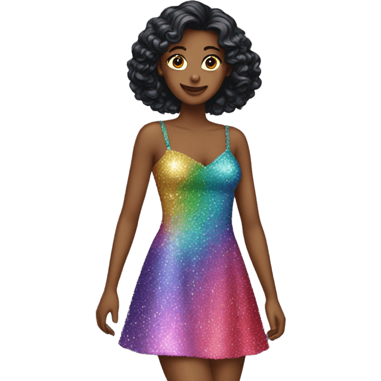 Colorful glitter dress emoji