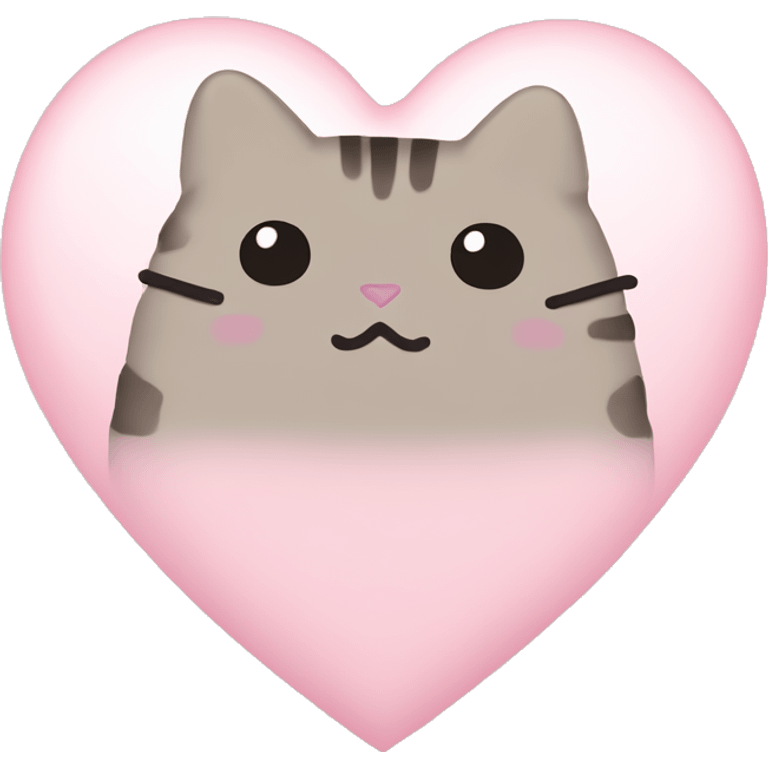 pusheen light pink heart emoji