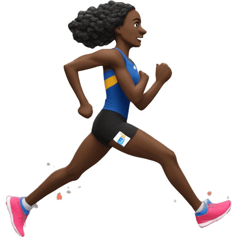 Black Woman Runner in New york city marathon emoji