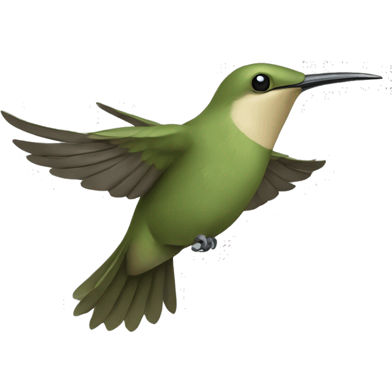 Khaki green kolibri bird flying  emoji