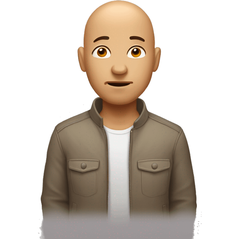 Tan bald guy melting emoji