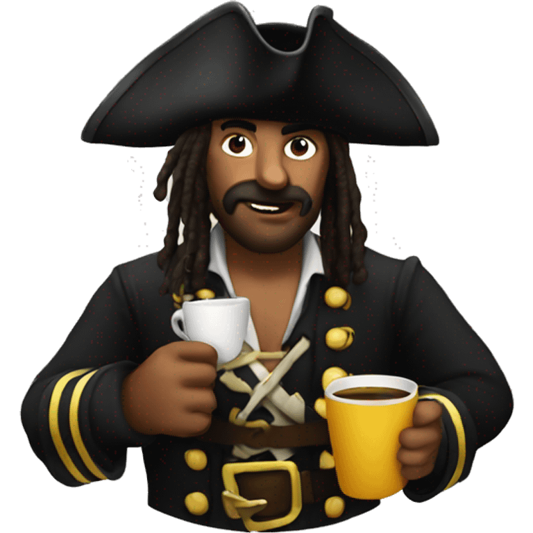 Pirate drinking coffee  emoji