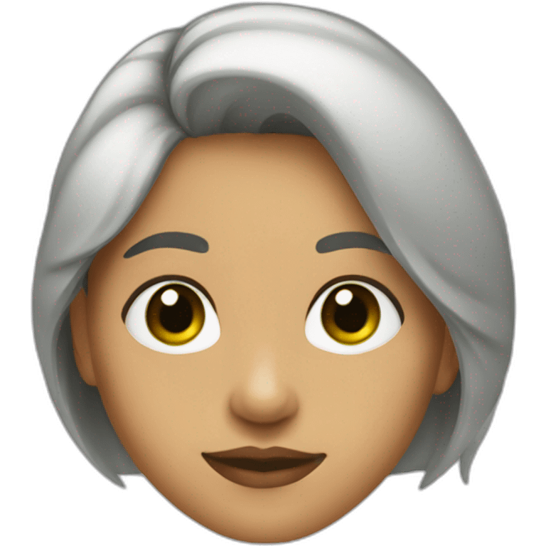 MUJER DE 37 AÑOS, CARA REDONDA, OJOS VERDES, PELO LACIO NEGRO emoji