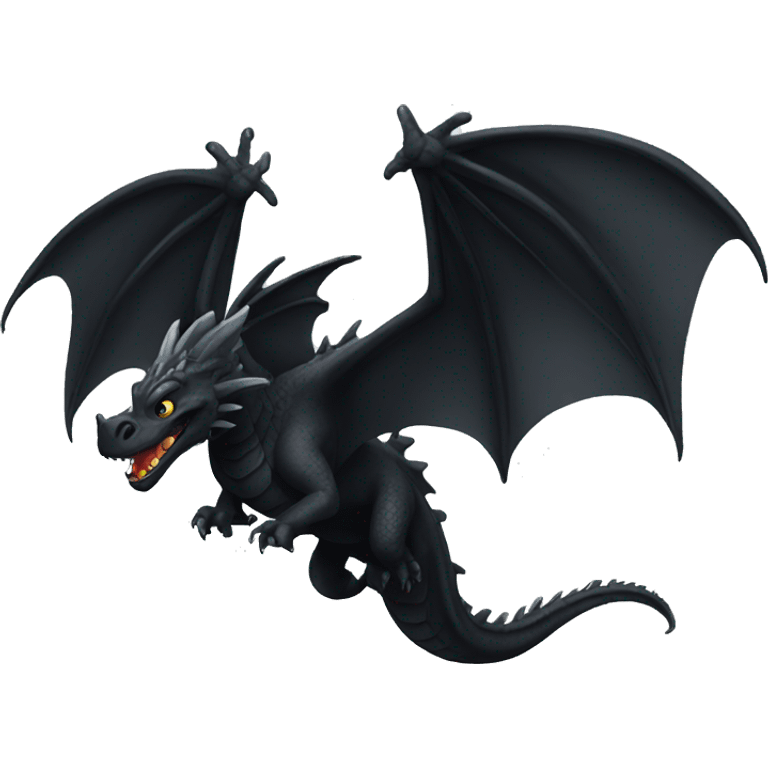 flying black dragon emoji