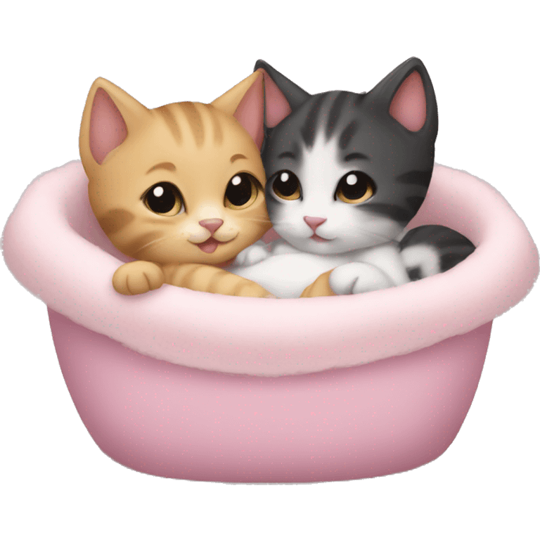 kitten cuddling babys emoji