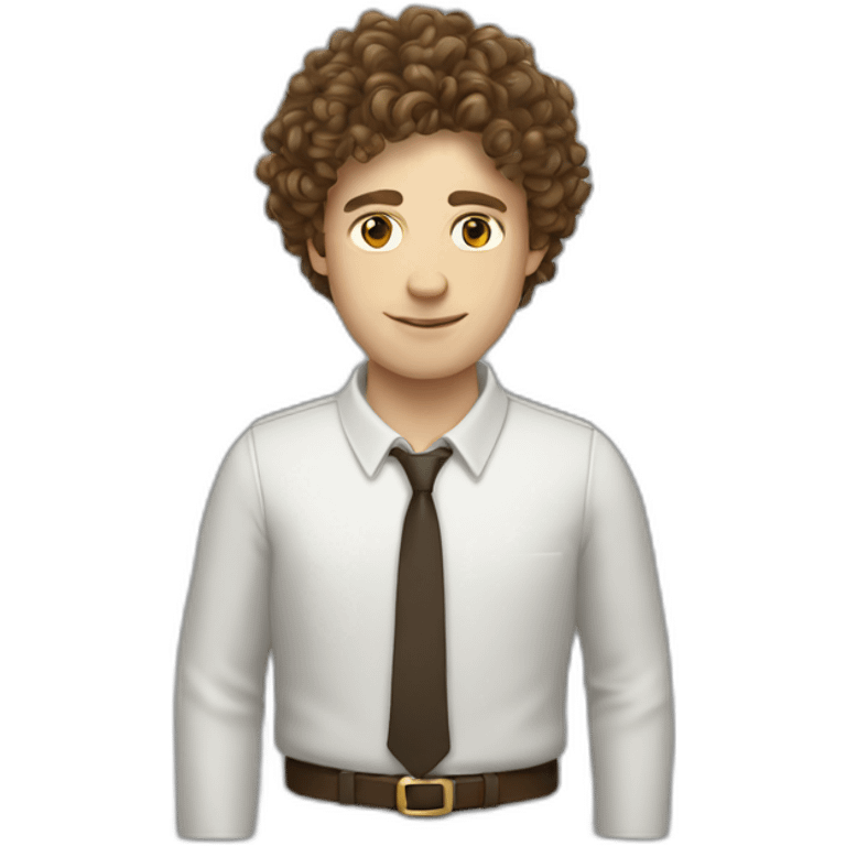 Curly brown hair coder white guy emoji