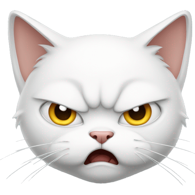 Angry white cat  emoji