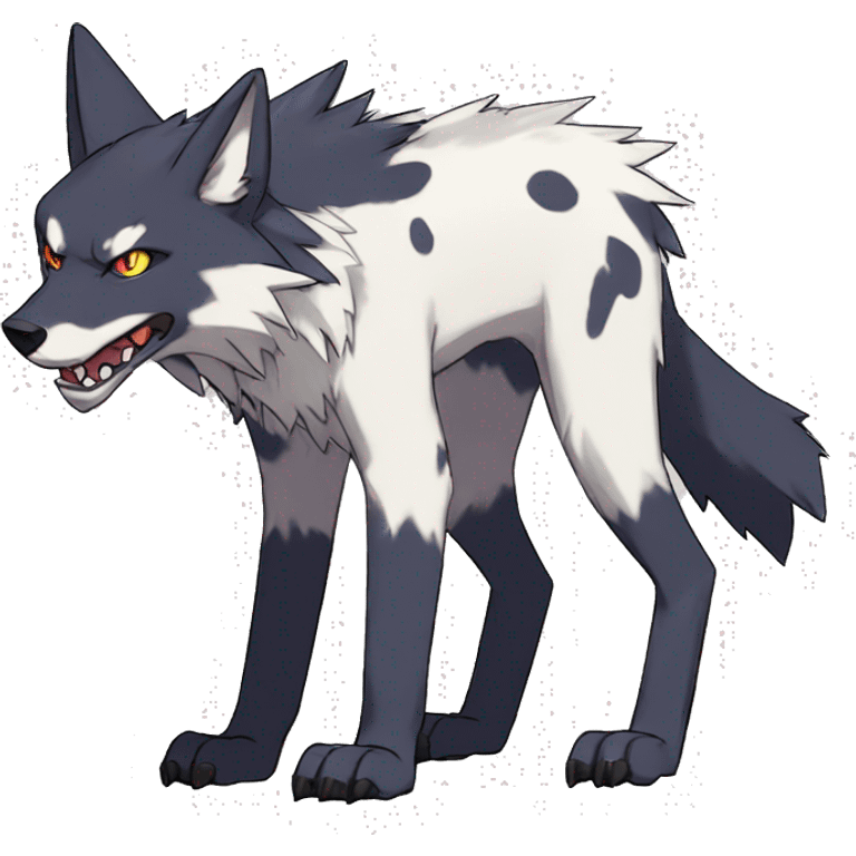  Cool Edgy Digimon-Fakemon-Wolf with edgy markings full body emoji