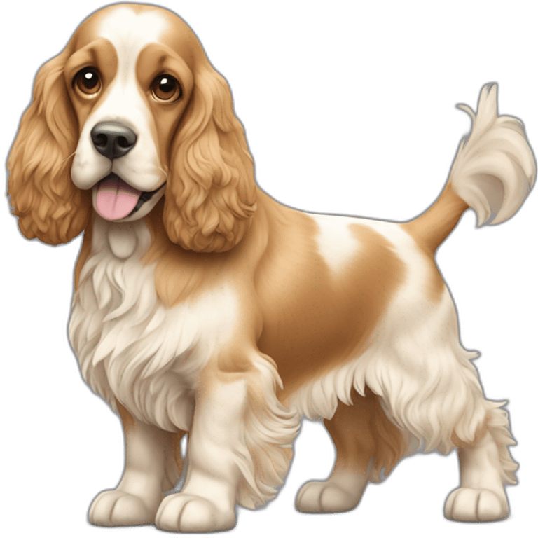 Dog-english-cocker-spaniel-full-body-golden emoji