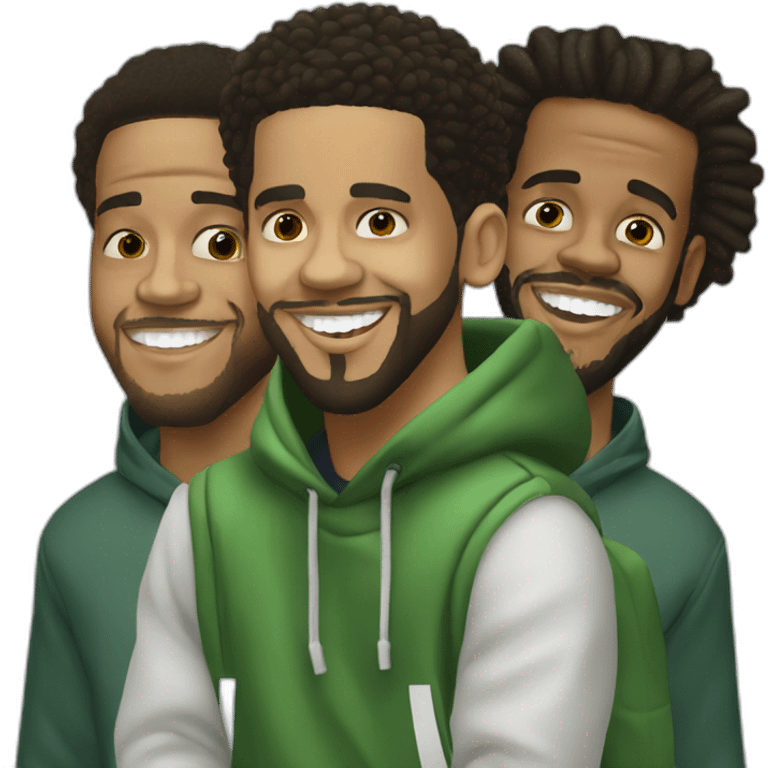 J.Cole, Kendrick Lamar & Drake laughing emoji