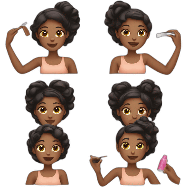 sisters making cosmetics emoji