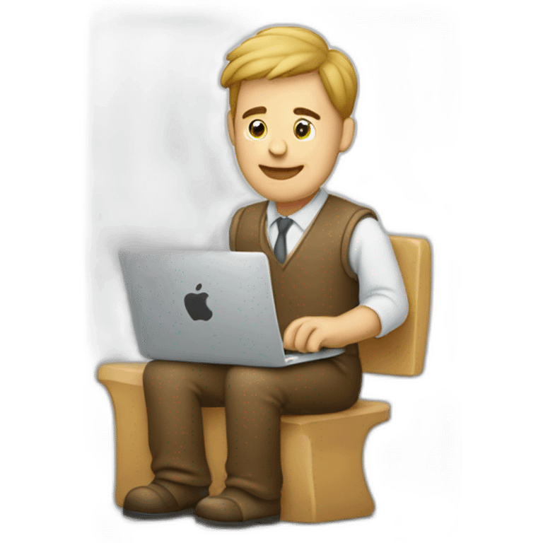 Homme travaillant sur un Mac emoji