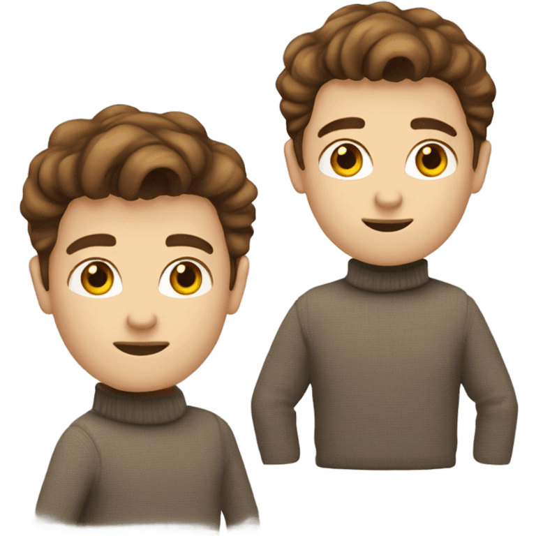 Boy developer with brown hair quiff and beard in turtleneck sweater emoji