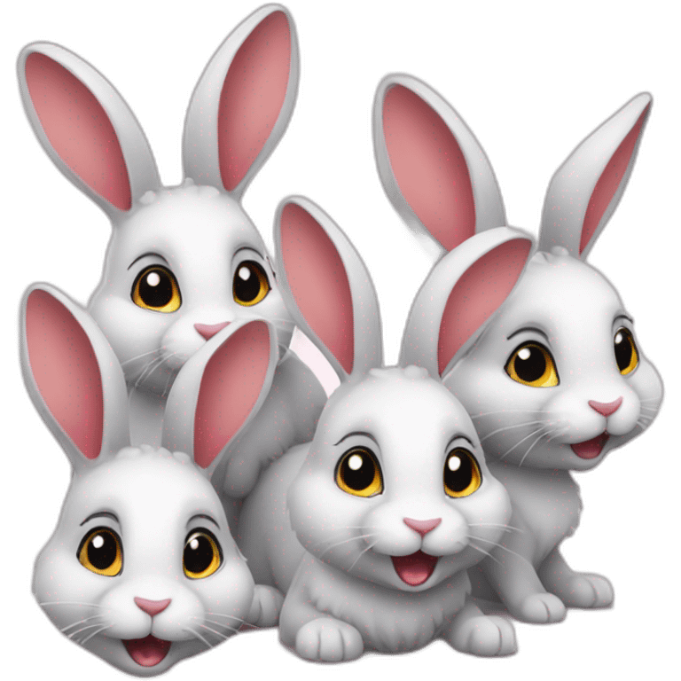 A group of rabbits at a party emoji