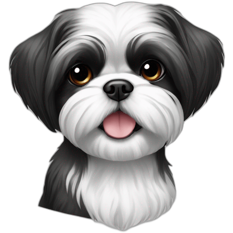 shih tzu dog black and white emoji