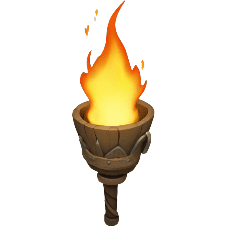 primitive torch, comic style emoji