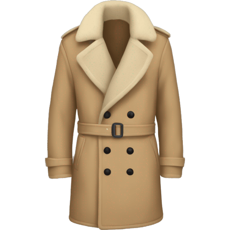 beige sherpa trench coat no person emoji