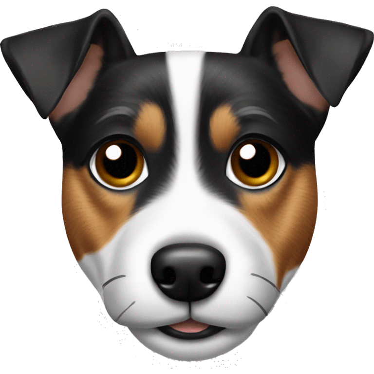 Jack Russell terrier black and white old dog emoji