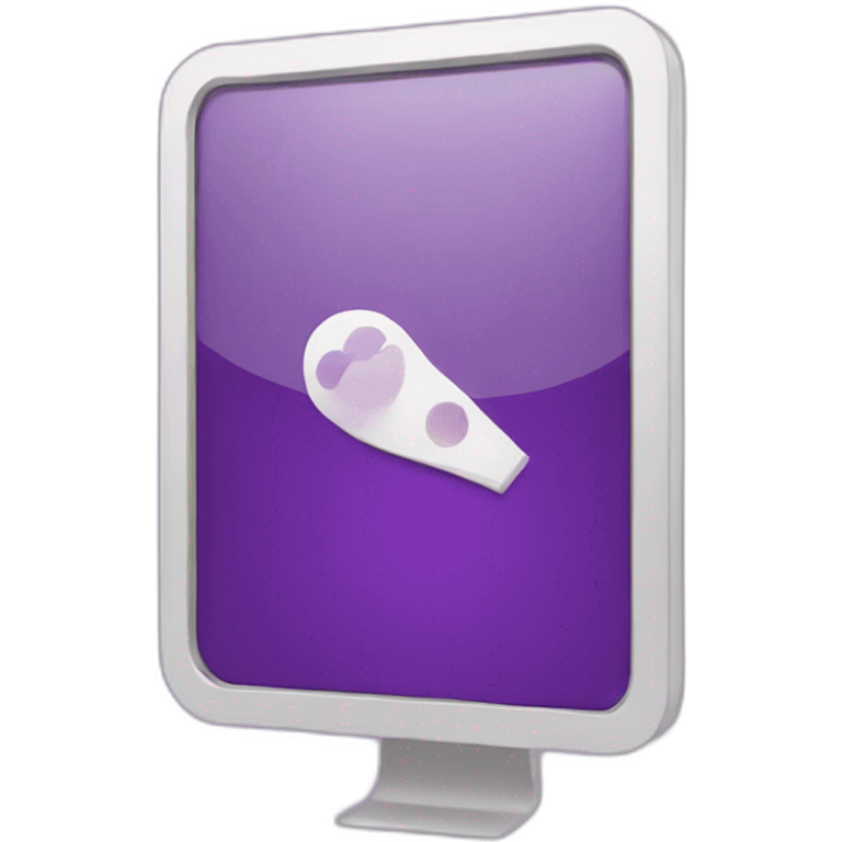 a mouse pointer on a screen over a purple rectangle emoji