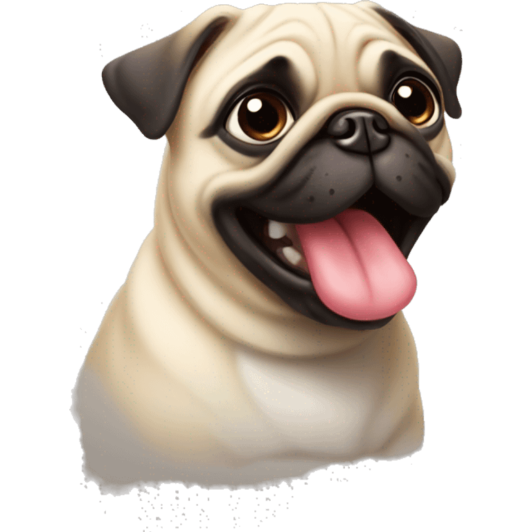 Pug with tongue out  emoji