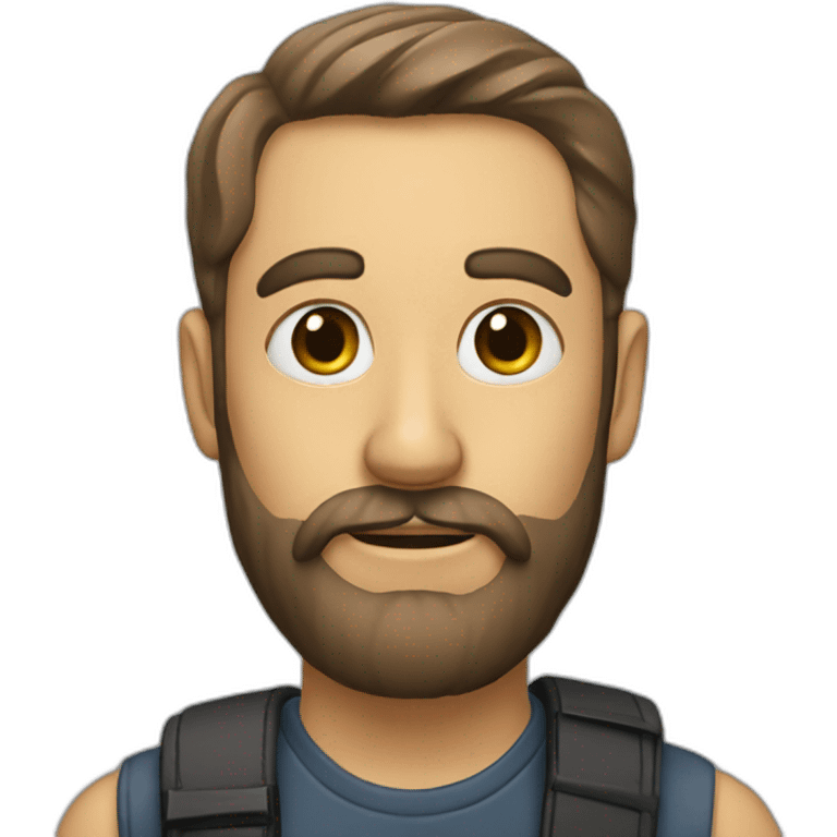 a man with a beard and a pencil behind his ear emoji