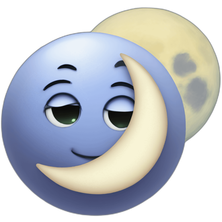 Moon hugging a star emoji