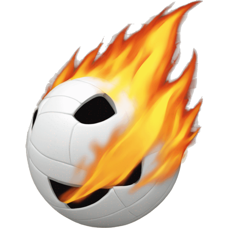 Fire coming out of white volleyball  emoji