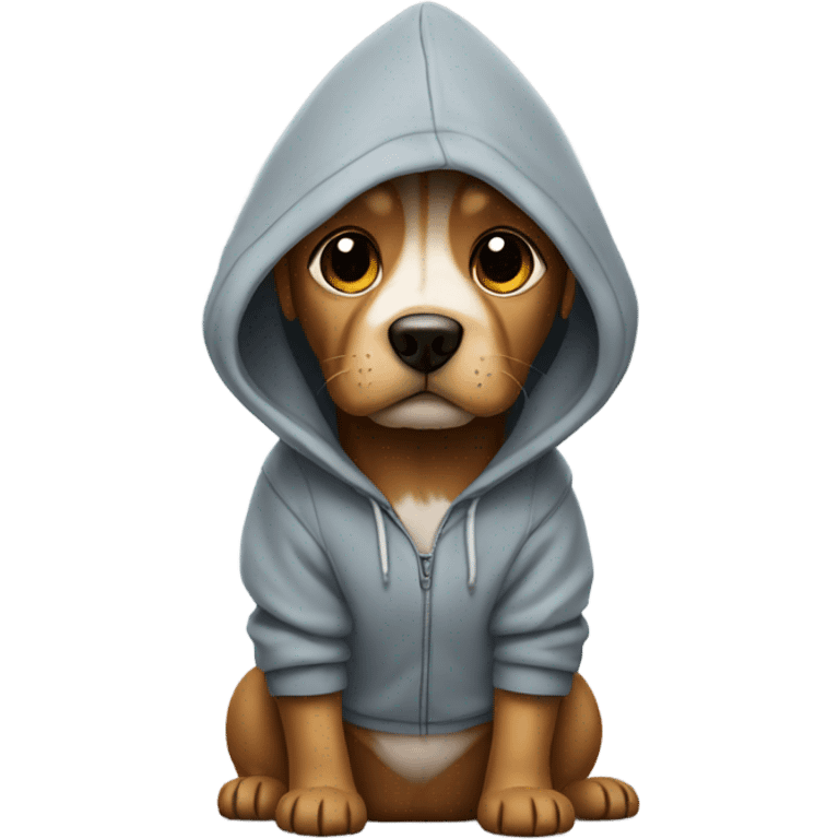 Dog wearing a hoodie emoji