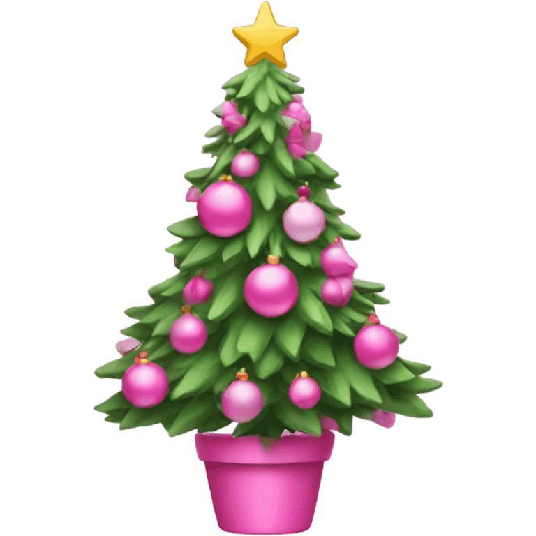 Pink Christmas tree emoji