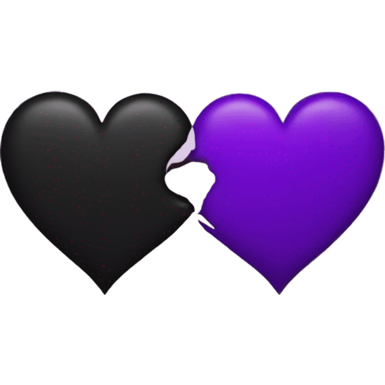 Half black and half purple split heart emoji