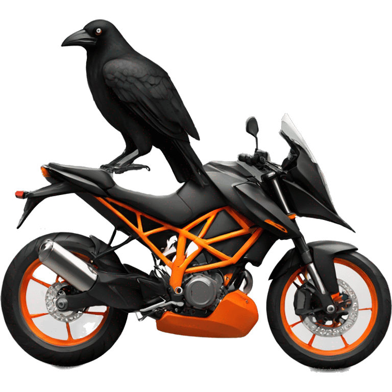 Black crow on KTM bike  emoji