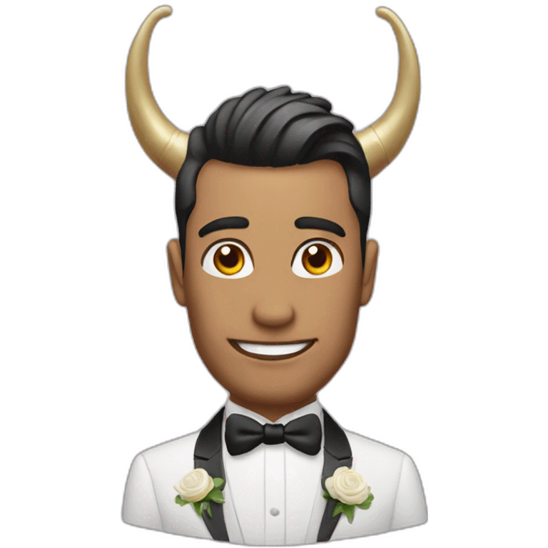 groom with two horns emoji