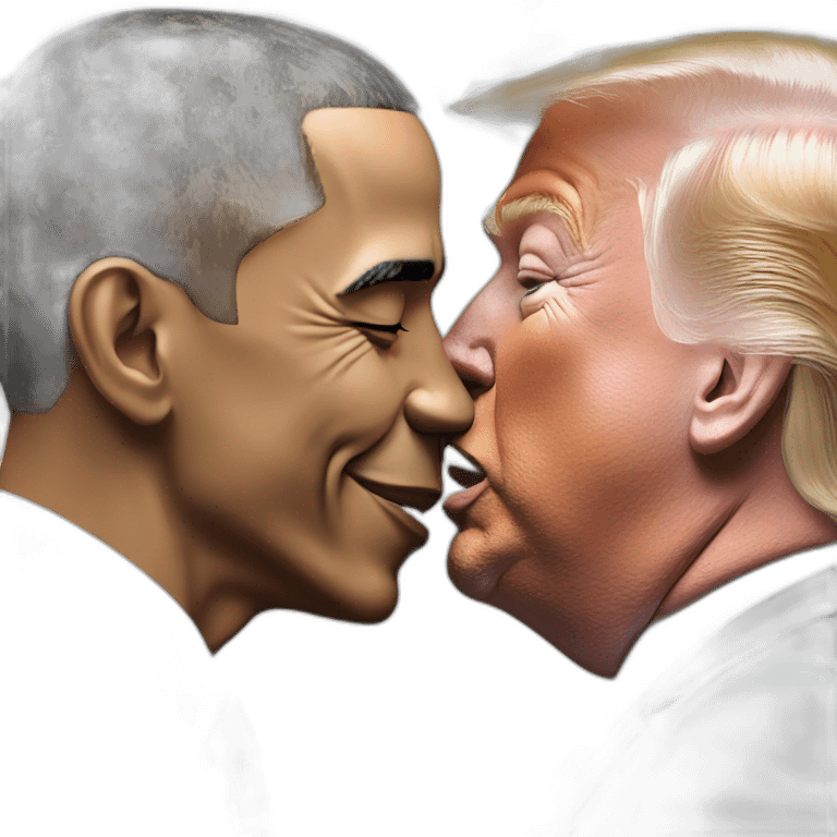 Obama and trump kiss emoji