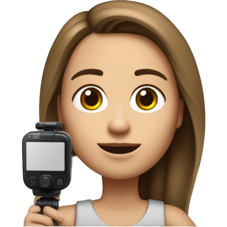 Mujer joven de cabello crespo ondulado, editando contenido o grabando si puedes poner un Dji Oslo pocket 3 o una cámara sería mejor  emoji