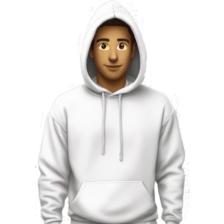 Plain White color pullover hoodie no person emoji