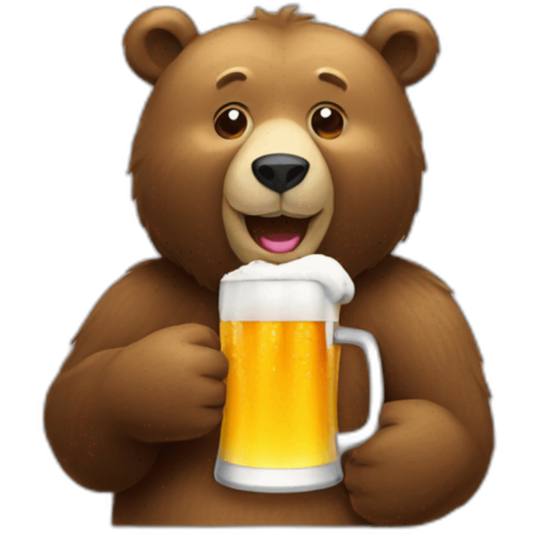 Bear drinking beer emoji