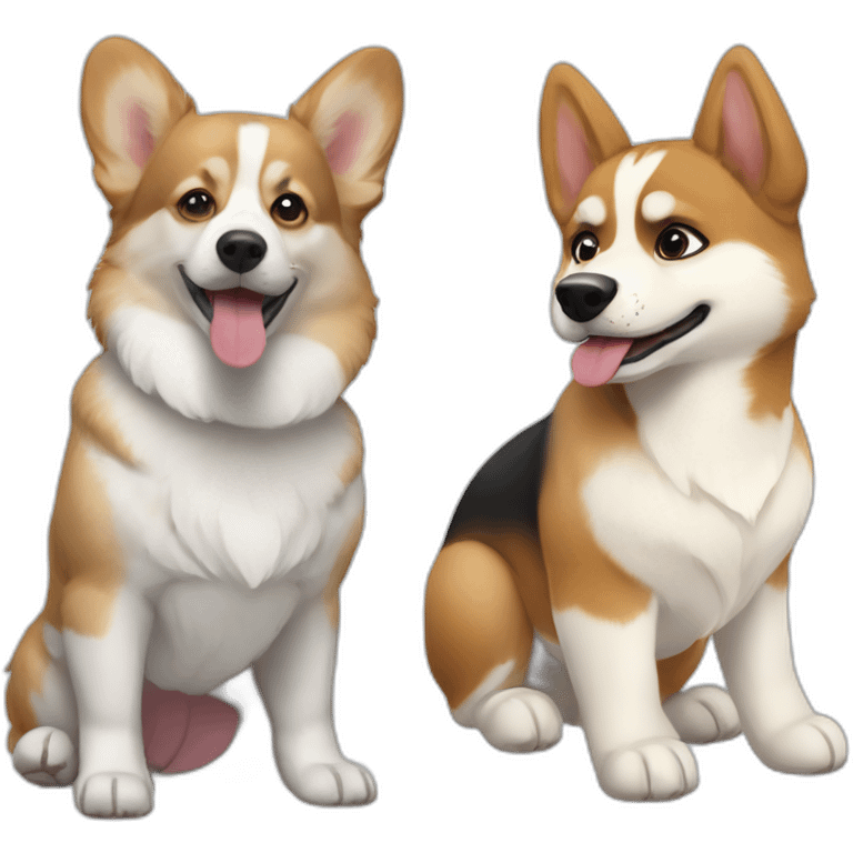 a "corgi puppy" next to a "husky puppy" emoji